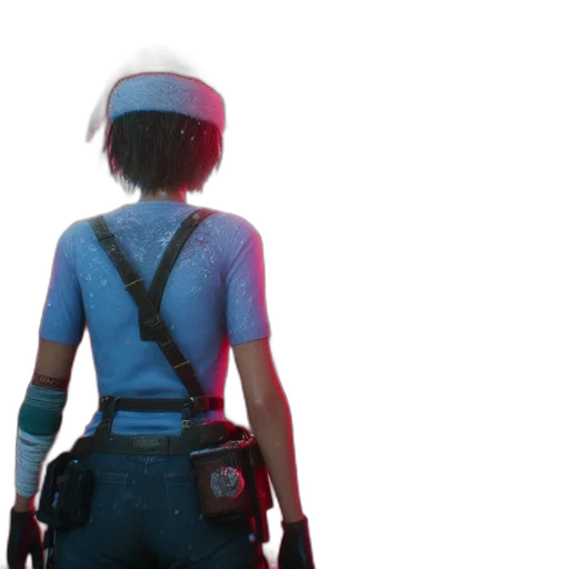 jacket, hat, weapon, staff transparent PNG cut-out