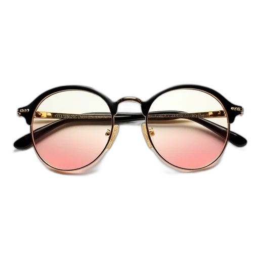 pair, vintage-style, eyeglasses, gold transparent PNG cut-out