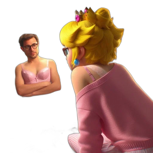 dress, crown, face, vaporwave transparent PNG cut-out