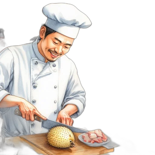 food, staff, photorealistic, watercolor transparent PNG cut-out