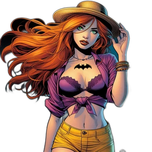 comic book art, concept art, cartoon, female transparent PNG cut-out