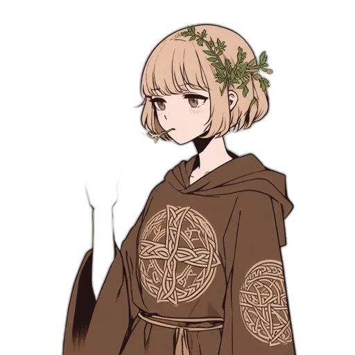 staff, flower, crown, dress transparent PNG cut-out