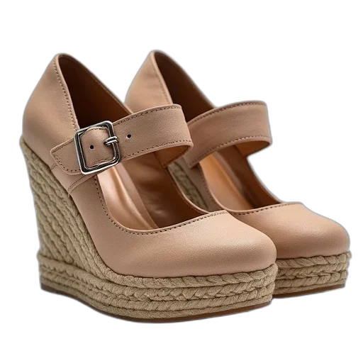 shoes, 3d render, earth tones, wedge transparent PNG cut-out