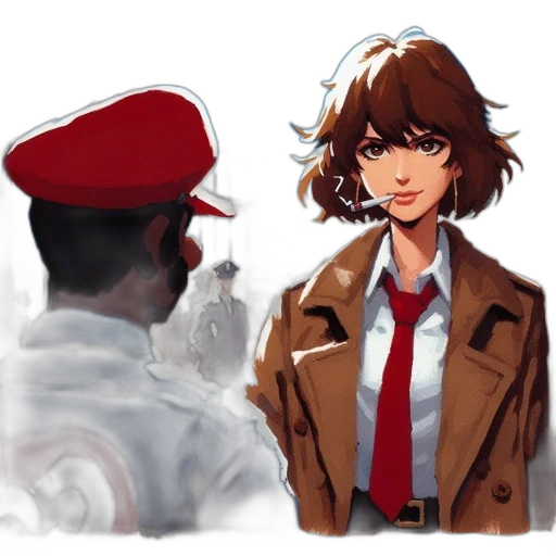 jacket, staff, weapon, hat transparent PNG cut-out