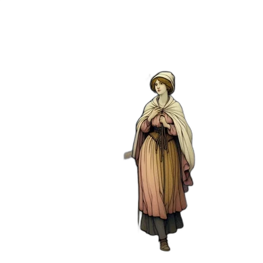 dress, staff, hat, concept art transparent PNG cut-out