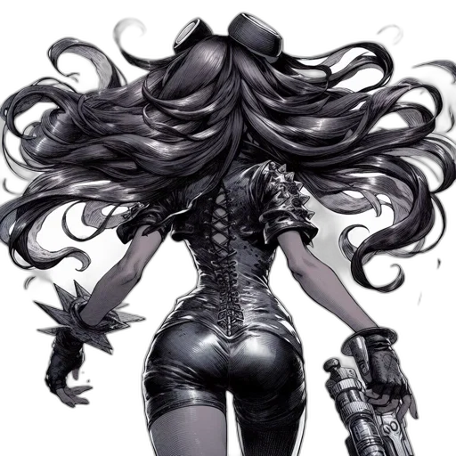 hair, robot, mask, weapon transparent PNG cut-out