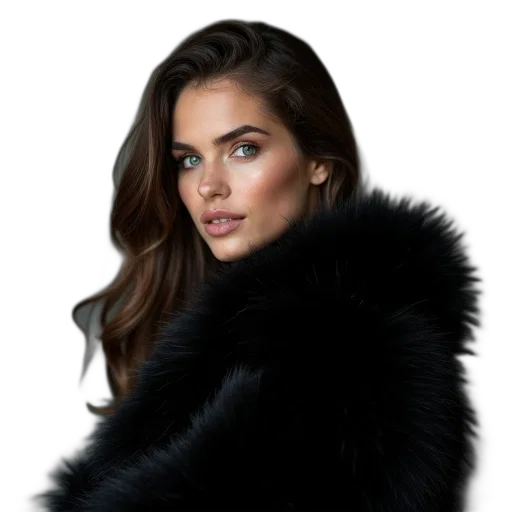 jacket, hair, face, jewelry transparent PNG cut-out