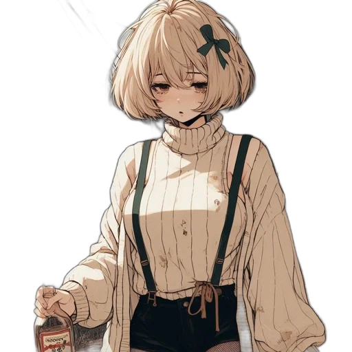 staff, dress, bottle, jacket transparent PNG cut-out