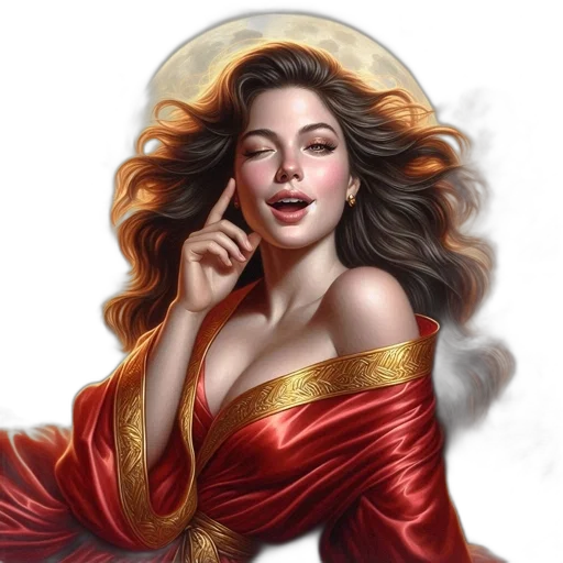 jewelry, dress, fantasy art, oil painting transparent PNG cut-out