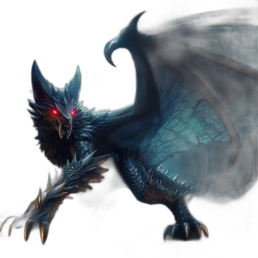 dragon, creature, animal, staff transparent PNG cut-out