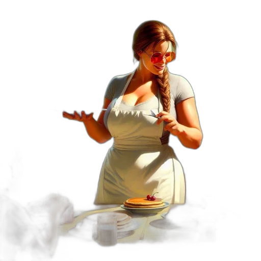 dress, food, staff, photorealistic transparent PNG cut-out
