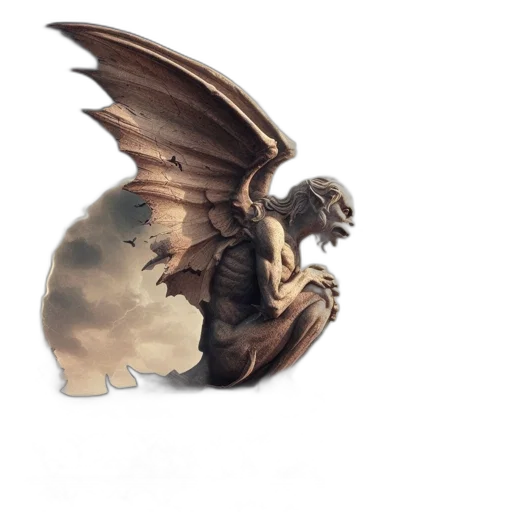 dragon, creature, animal, staff transparent PNG cut-out