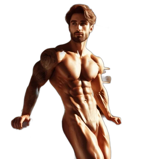photorealistic, 3d render, concept art, tattooed transparent PNG cut-out