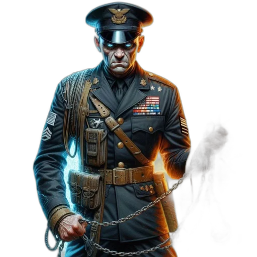 staff, jacket, weapon, face transparent PNG cut-out