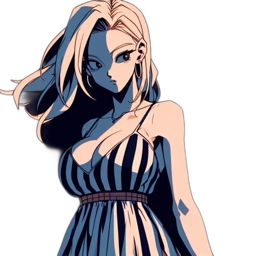 dress, staff, hair, anime transparent PNG cut-out