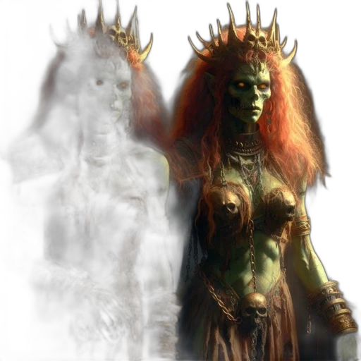 crown, staff, creature, concept art transparent PNG cut-out