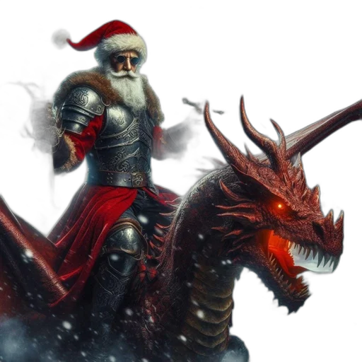 dragon, fantasy art, concept art, santa transparent PNG cut-out