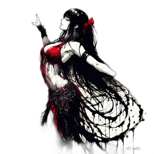 dress, fantasy art, concept art, comic book art transparent PNG cut-out