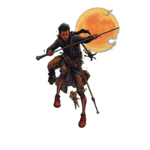 weapon, sword, staff, dragon transparent PNG cut-out
