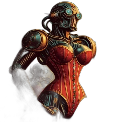 robot, dress, concept art, comic book art transparent PNG cut-out
