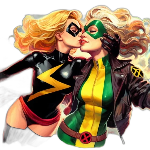 comic book art, concept art, cartoon, two transparent PNG cut-out