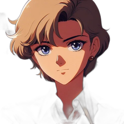 face, hair, crown, staff transparent PNG cut-out