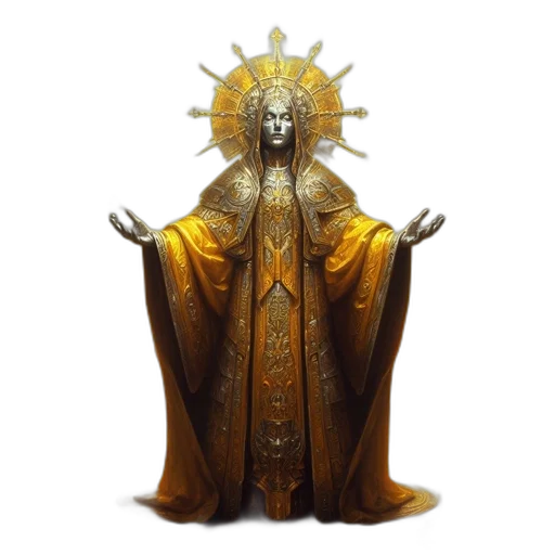 crown, staff, concept art, 3d render transparent PNG cut-out