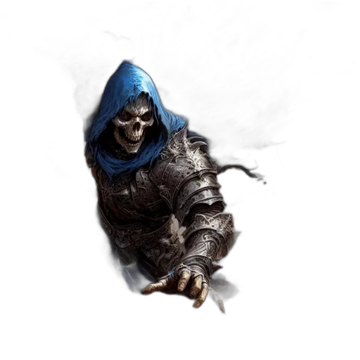 jacket, mask, staff, creature transparent PNG cut-out