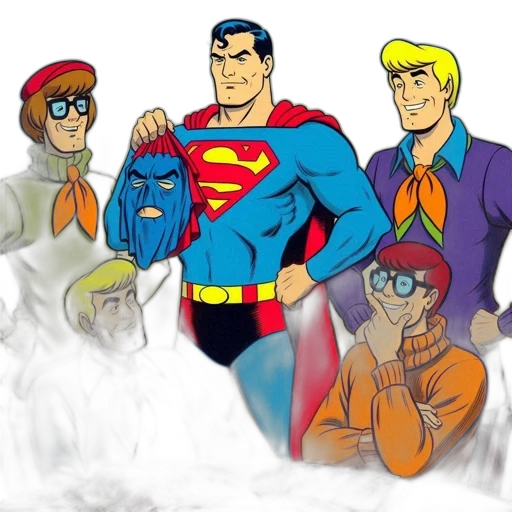 comic book art, concept art, cartoon, superman transparent PNG cut-out