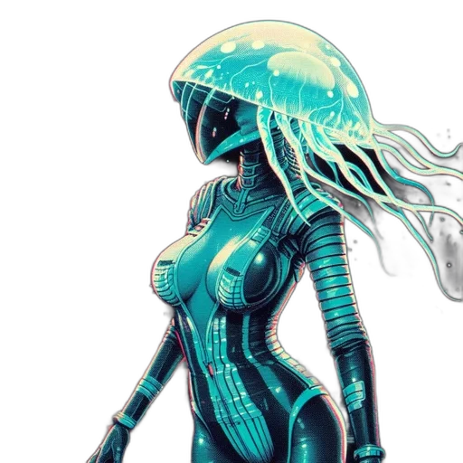 robot, dress, concept art, cyberpunk transparent PNG cut-out