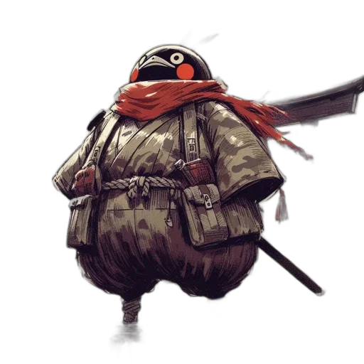jacket, weapon, hat, staff transparent PNG cut-out