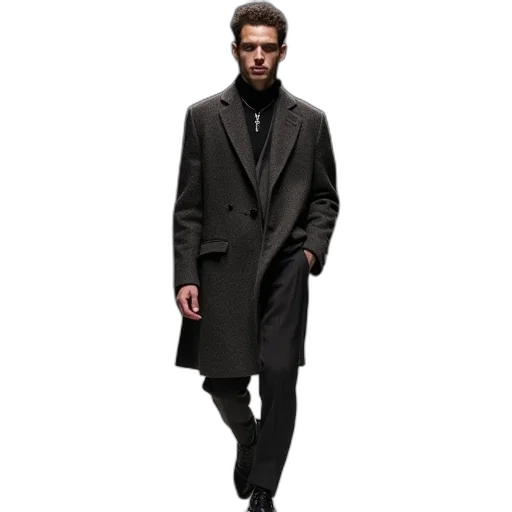 jacket, dark, monochrome, model transparent PNG cut-out
