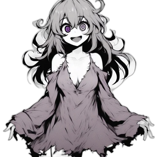 dress, creature, mask, hair transparent PNG cut-out