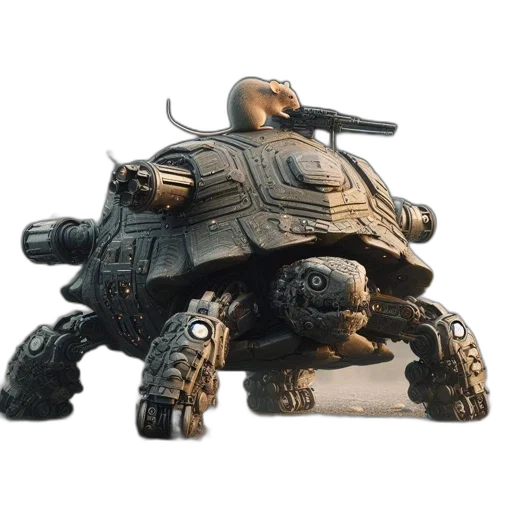 robot, animal, concept art, 3d render transparent PNG cut-out