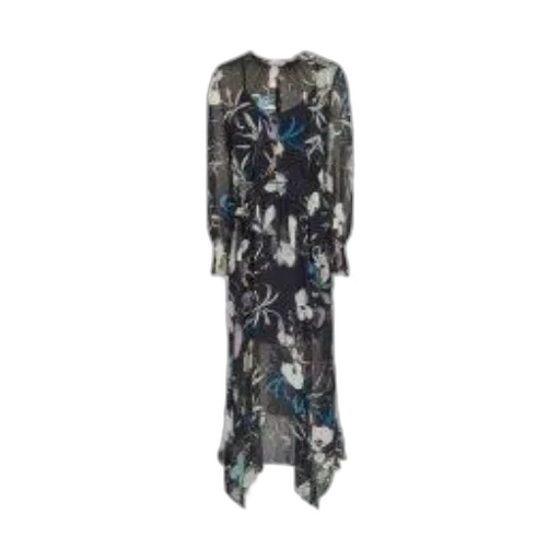 dress, jacket, long-sleeved, floral-patterned transparent PNG cut-out