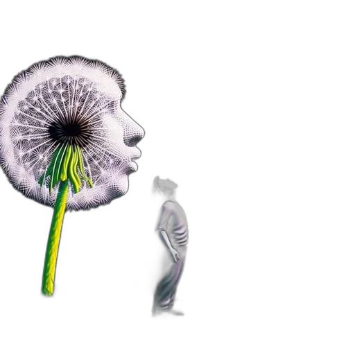 flower, umbrella, hair, staff transparent PNG cut-out