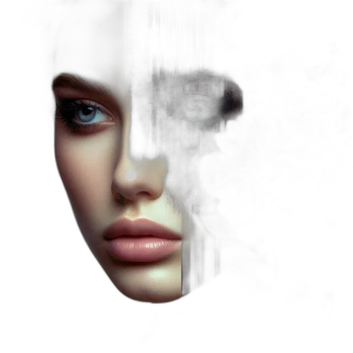 face, mask, robot, hair transparent PNG cut-out