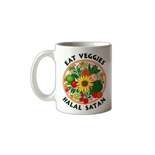 white, ceramic, mug, colorful transparent PNG cut-out