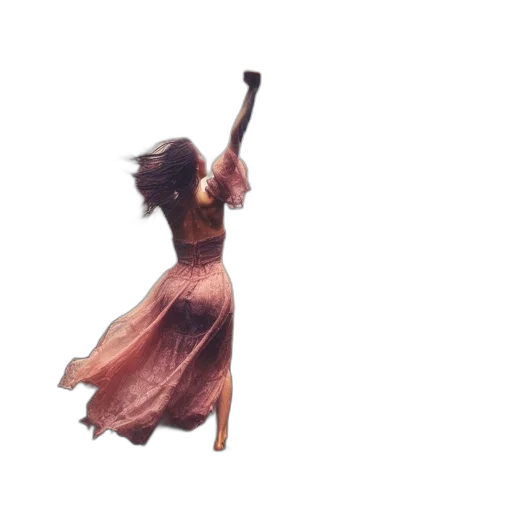 dress, staff, umbrella, hair transparent PNG cut-out