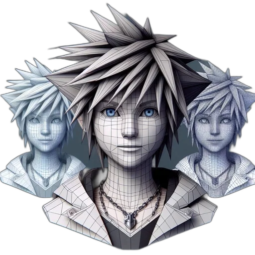face, mask, 3d render, concept art transparent PNG cut-out