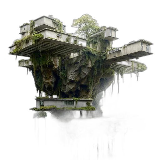 building, tree, concept art, fantasy art transparent PNG cut-out
