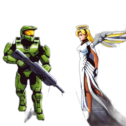 concept art, pixel art, comic book art, fantasy art transparent PNG cut-out