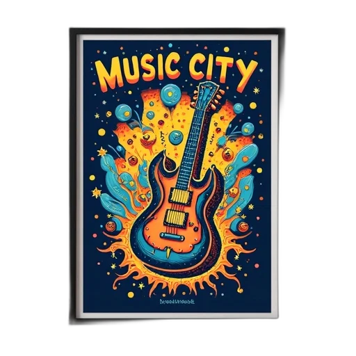 cartoon, framed, poster, psychedelic transparent PNG cut-out