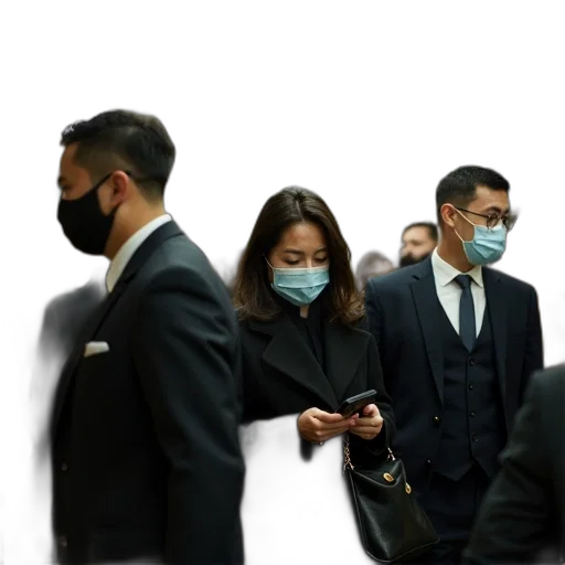 mask, cyberpunk, bustling, subway transparent PNG cut-out