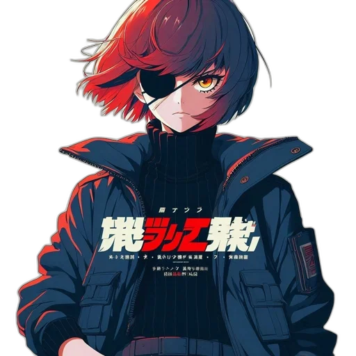 jacket, mask, weapon, cyberpunk transparent PNG cut-out