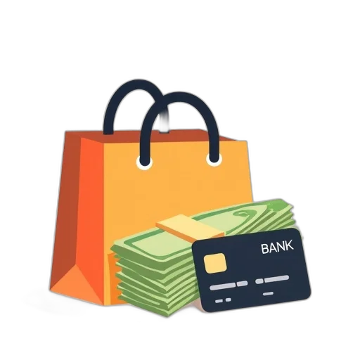 stylized, illustration, shopping, bag transparent PNG cut-out