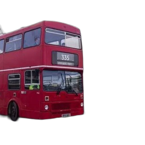 3d render, photorealistic, red, double-decker transparent PNG cut-out