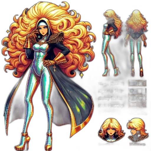 hair, concept art, comic book art, fantasy art transparent PNG cut-out