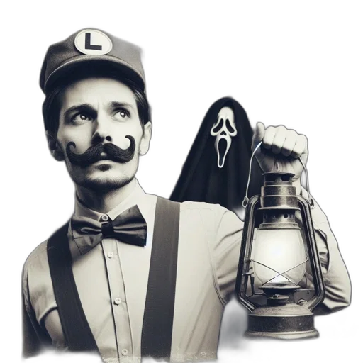 bottle, mask, hat, staff transparent PNG cut-out