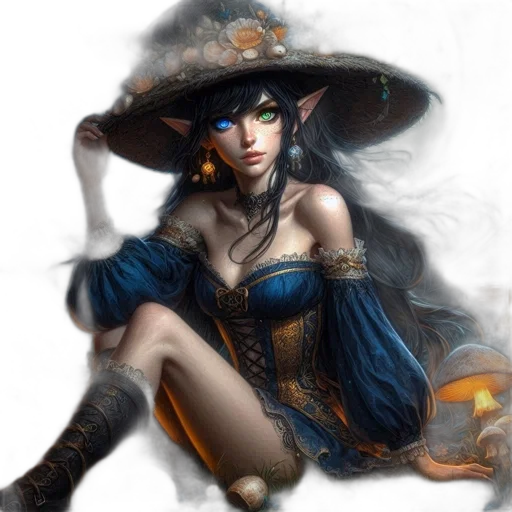hat, dress, staff, mask transparent PNG cut-out